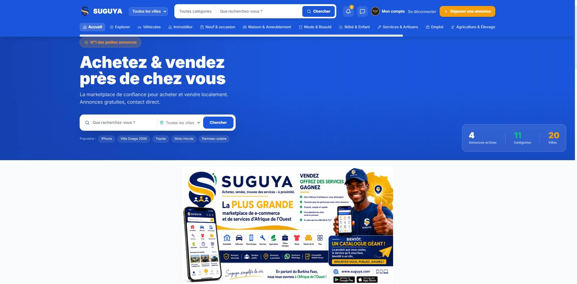 Suguya: Burkina Faso İçin Çok Dilli İlan ve Hizmet Platformu