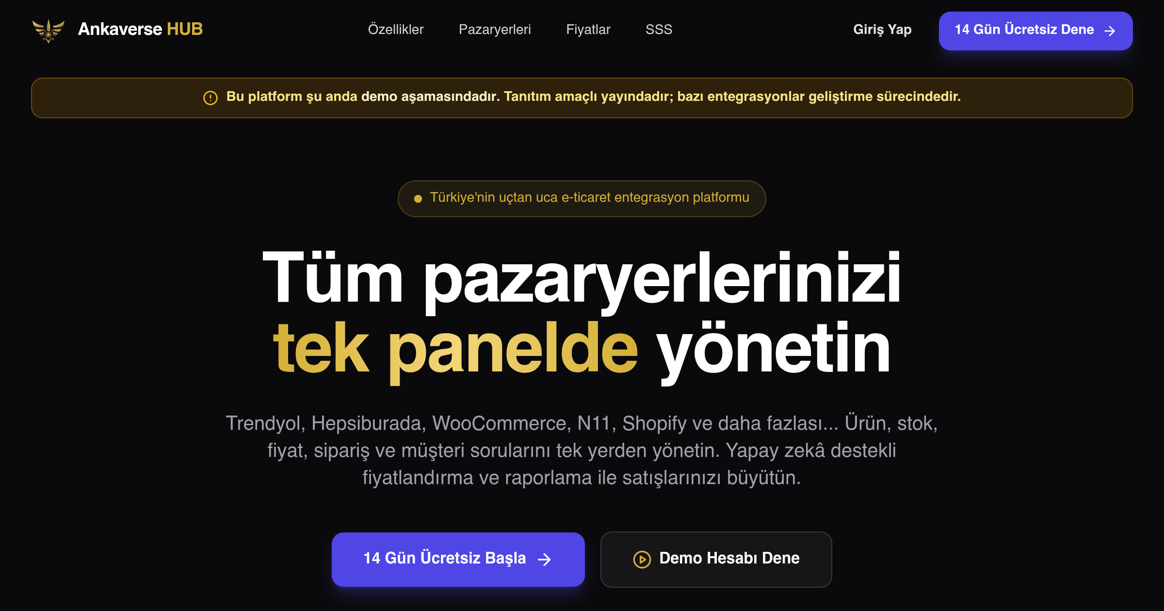 ANKAVERSE Hub — gerçek public sayfa ekran görüntüsü